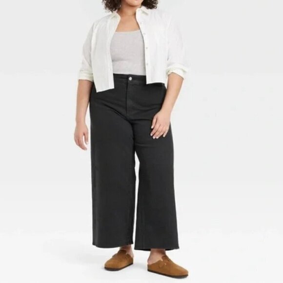 Universal Thread Denim - NWT - Women's Black High-Rise Sailor Wide Leg Ankle Jeans Universal Thread sz 17